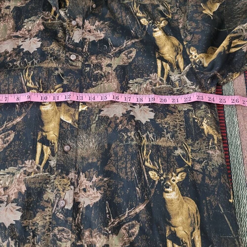 Bit & Bridle Deer Print Camouflage Button Down Sh… - image 4